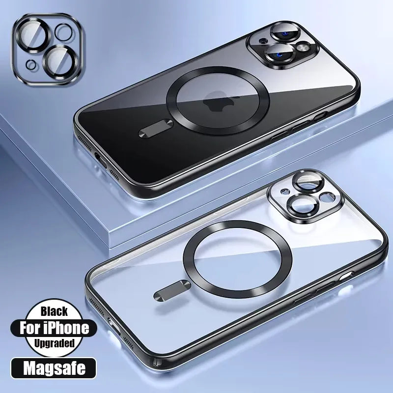 Coque en silicone ultra-mince plaquée transparente pour iPhone 16 15 14 13 12 11 Pro Max 16 Plus