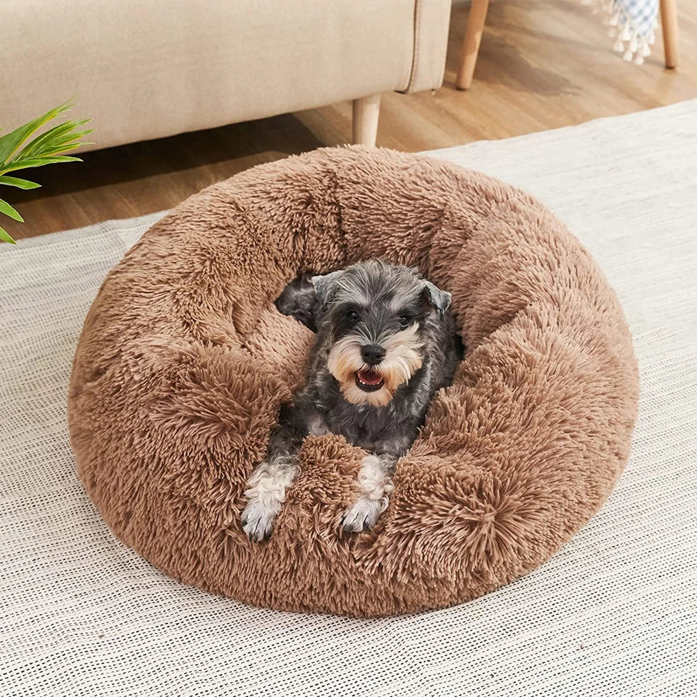 Lit rond pour animaux de compagnie, 40 à 90cm, 6 tailles, pour grand chien, lit Super doux pour chats & chiens