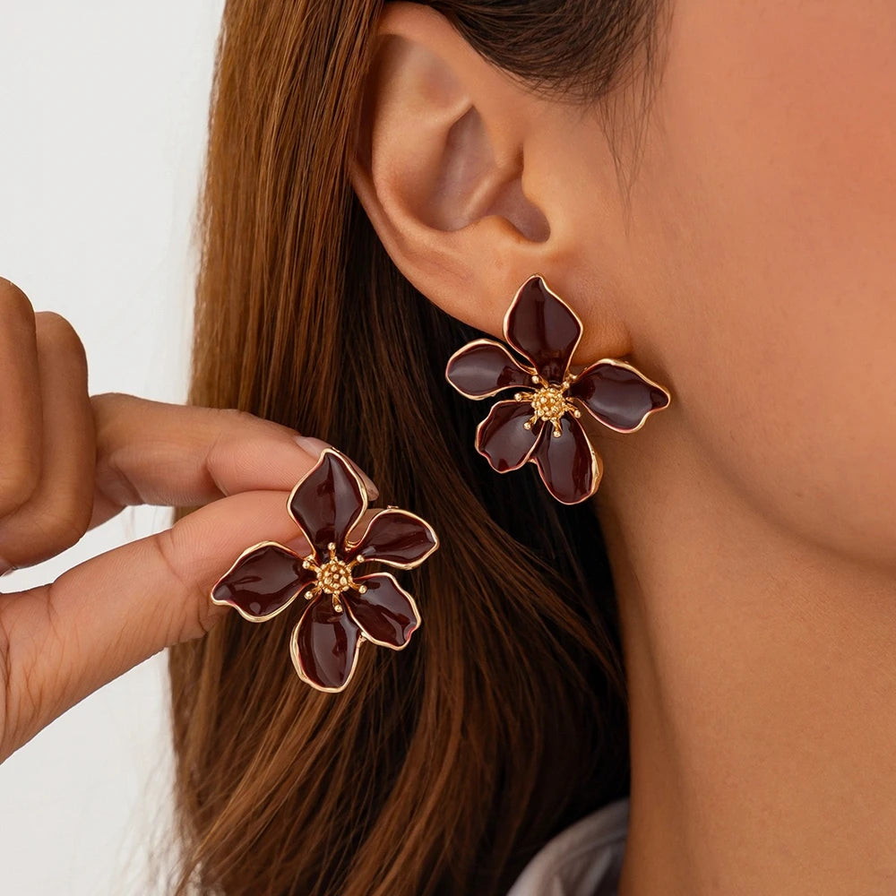 1 paire de nouvelles boucles d'oreilles en forme de fleur pour femmes, design rétro élégant, bijoux tendance, boucles d'oreilles pour femmes, à porter au quotidien
