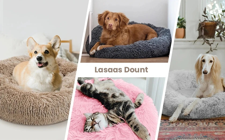 Lit rond pour animaux de compagnie, 40 à 90cm, 6 tailles, pour grand chien, lit Super doux pour chats & chiens
