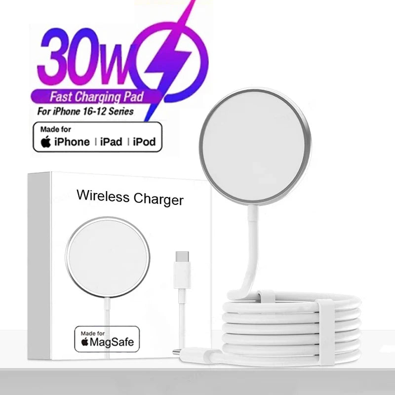 Chargeur sans fil d'origine Apple Magsafe pour iPhone 16 15 14 13 12 11 Pro Max X XS XR 8 Plus Charge rapide