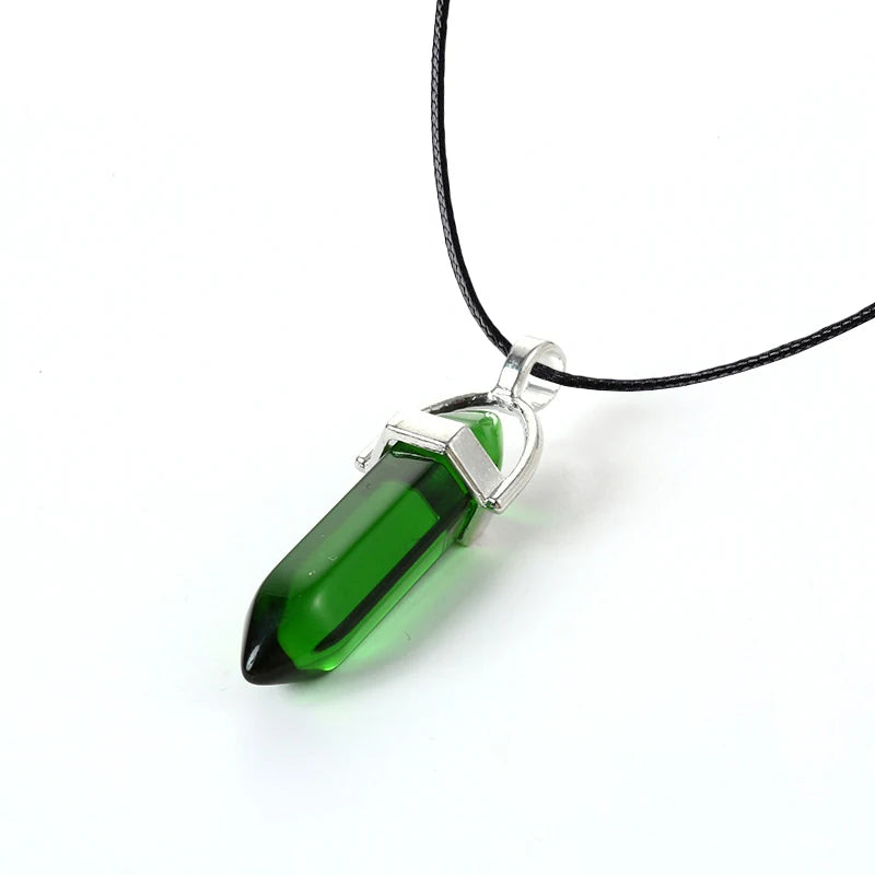 Colliers à Quartz à colonne hexagonale pour femmes, pendentif en cristal rose Turquoises, chaîne en pierre naturelle, ras du cou, bijoux, 2025