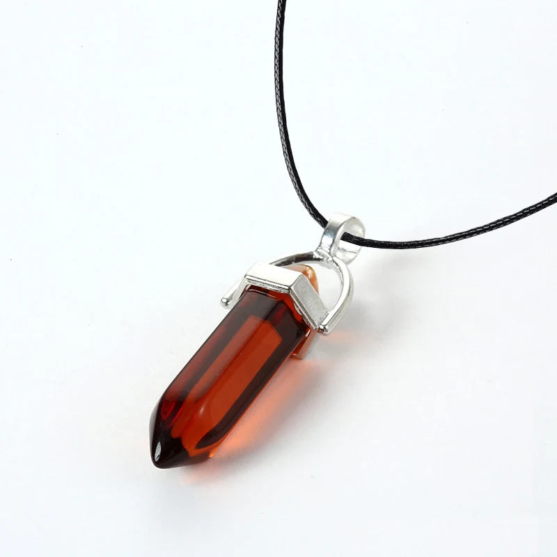Colliers à Quartz à colonne hexagonale pour femmes, pendentif en cristal rose Turquoises, chaîne en pierre naturelle, ras du cou, bijoux, 2025