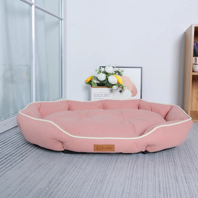 Grand canapé pour animaux de compagnie, lit pour chien, maison pour chats, grand espace, polymères de couchage, coussin chaud pour chien, hiver
