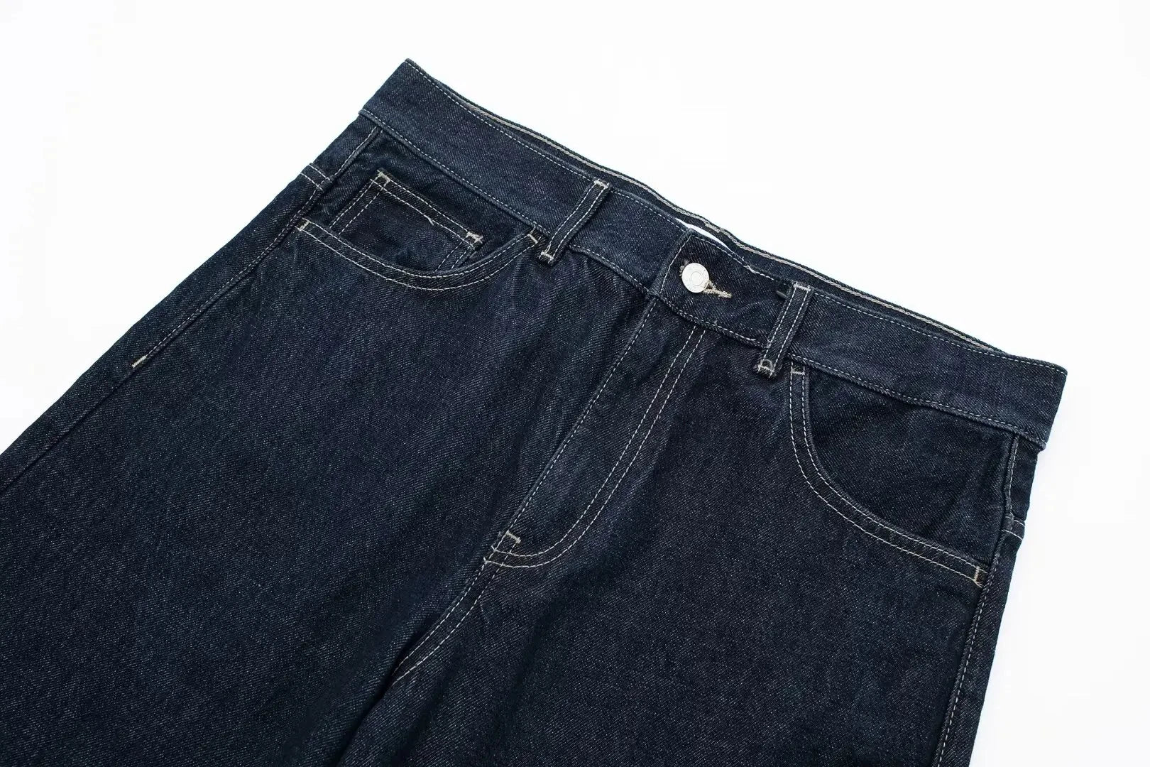 HH femmes mode Denim ensemble décontracté revers à manches longues veste courte boutons femme Vintage jambe large jean ample pantalons longs