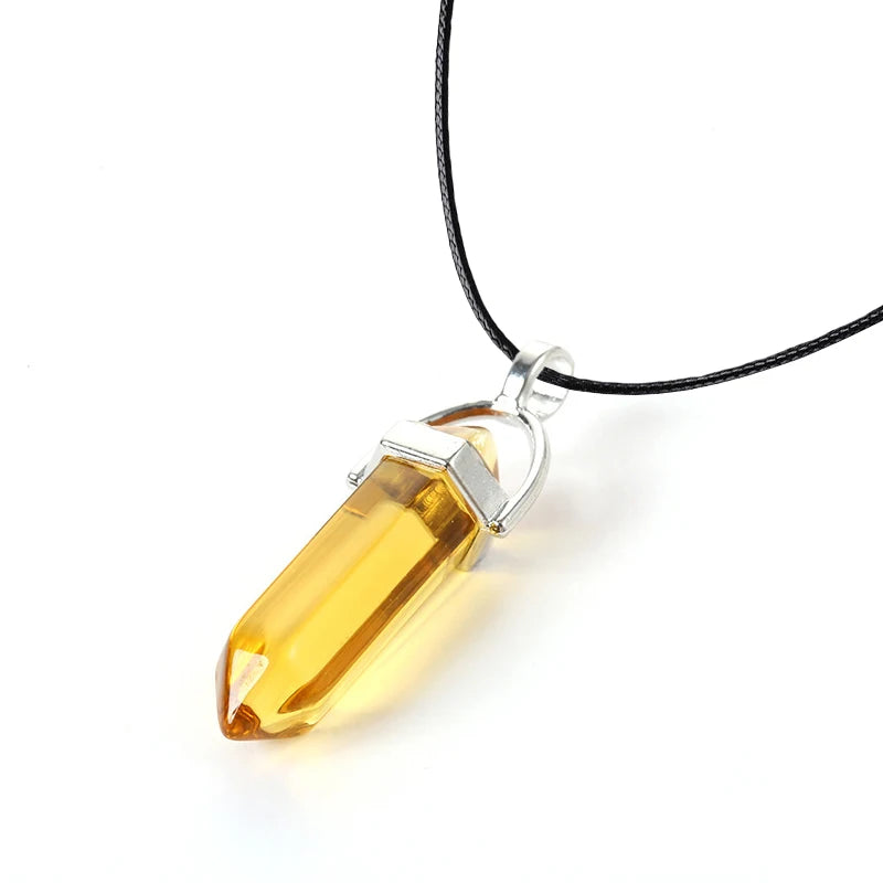 Colliers à Quartz à colonne hexagonale pour femmes, pendentif en cristal rose Turquoises, chaîne en pierre naturelle, ras du cou, bijoux, 2025