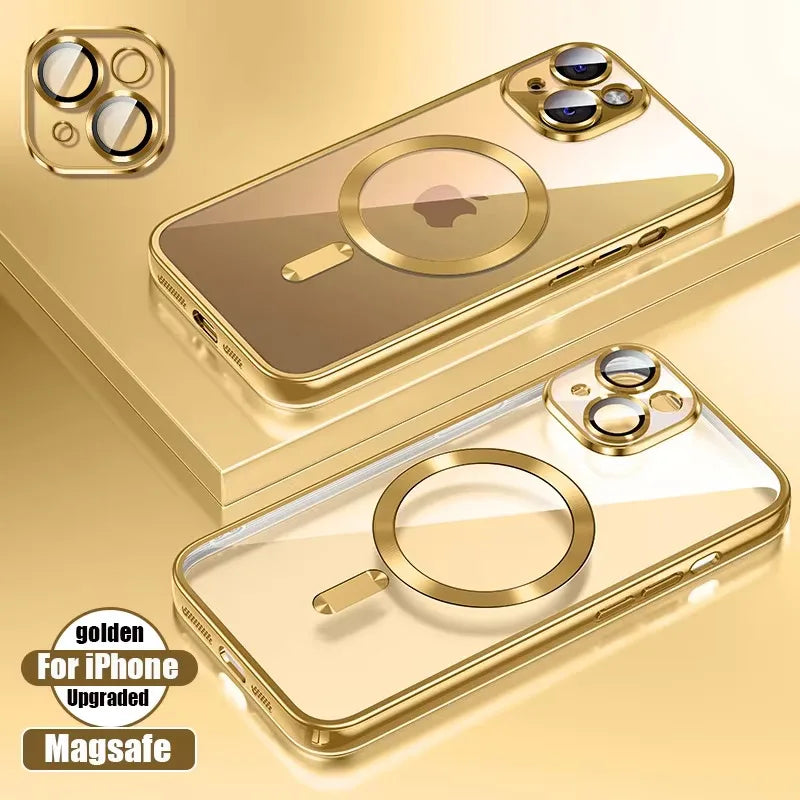 Coque en silicone ultra-mince plaquée transparente pour iPhone 16 15 14 13 12 11 Pro Max 16 Plus