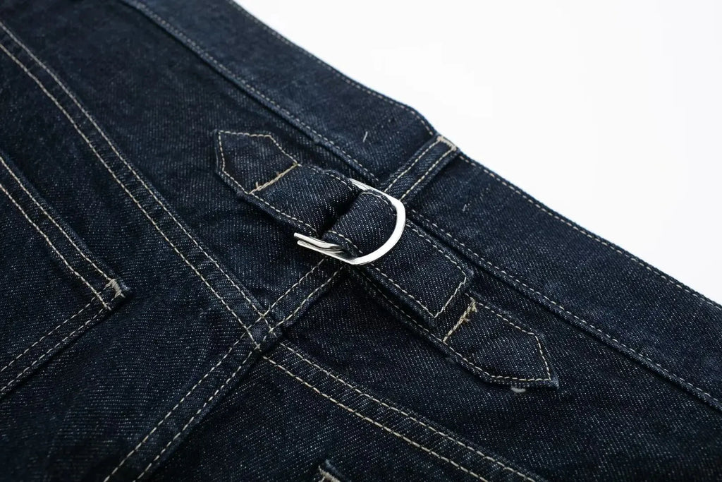 HH femmes mode Denim ensemble décontracté revers à manches longues veste courte boutons femme Vintage jambe large jean ample pantalons longs