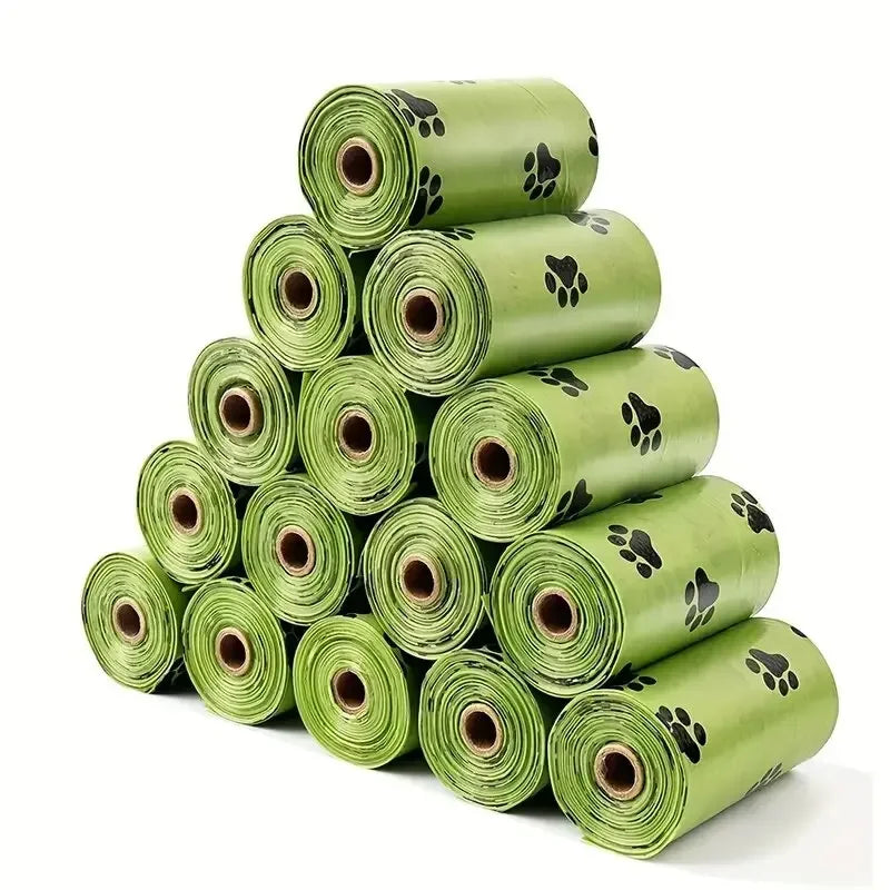 30/600 pièces sacs de merde de chien pour chien grands sacs de déchets de chat chien extérieur maison propre recharge sac poubelle fournitures pour animaux de compagnie 15 sacs/rouleau