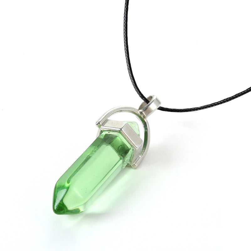 Colliers à Quartz à colonne hexagonale pour femmes, pendentif en cristal rose Turquoises, chaîne en pierre naturelle, ras du cou, bijoux, 2025