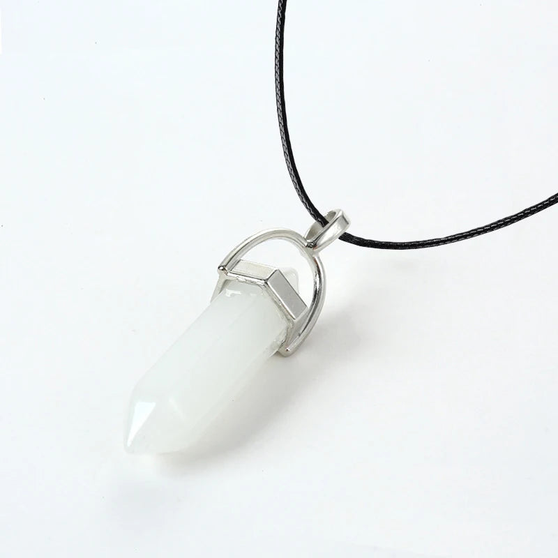 Colliers à Quartz à colonne hexagonale pour femmes, pendentif en cristal rose Turquoises, chaîne en pierre naturelle, ras du cou, bijoux, 2025