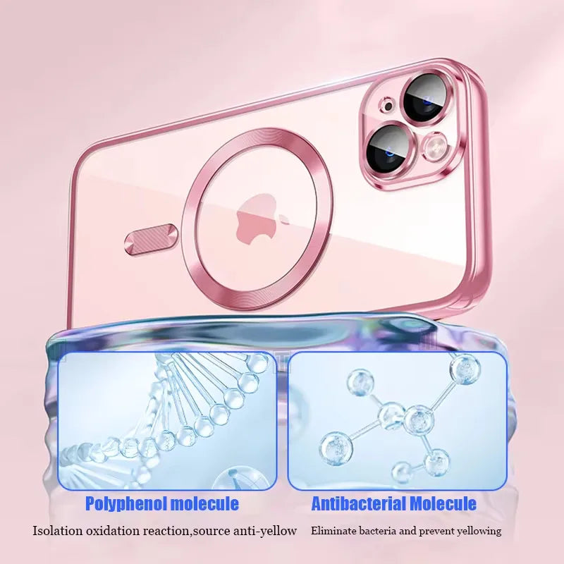 Coque en silicone ultra-mince plaquée transparente pour iPhone 16 15 14 13 12 11 Pro Max 16 Plus