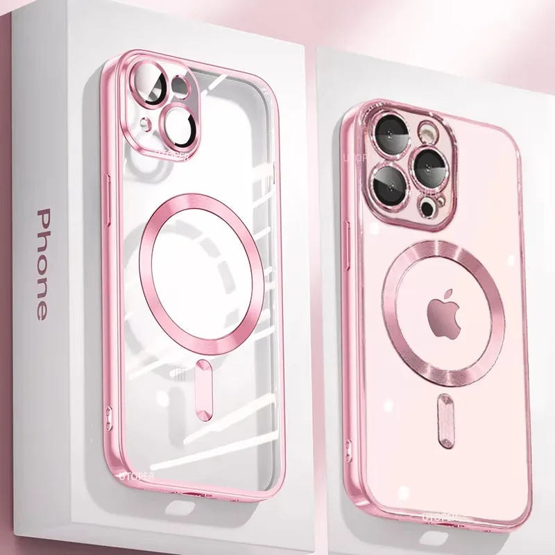 Coque en silicone ultra-mince plaquée transparente pour iPhone 16 15 14 13 12 11 Pro Max 16 Plus