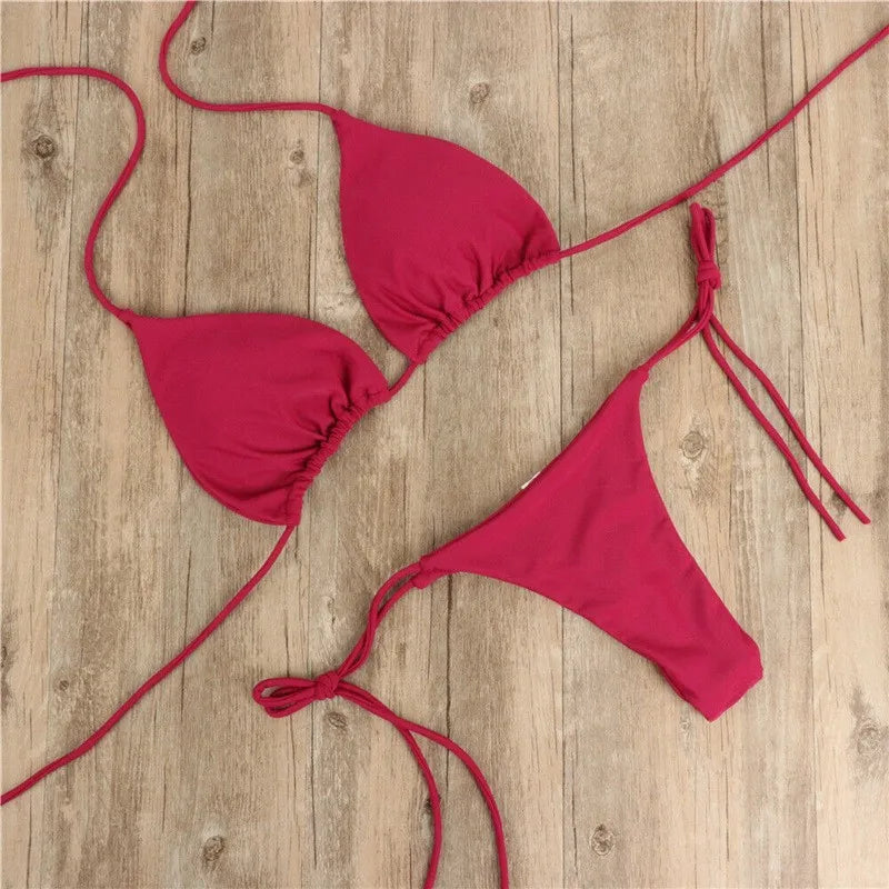 Maillot de bain d'été femmes Sexy Bikini ensemble push-up rembourré soutien-gorge string deux pièces maillots de bain maillots de bain maillot de bain femme Sexy maillots de bain