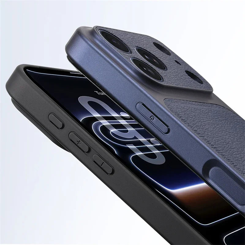 Étui en cuir personnalisé avec initiales en or et argent pour iPhone 15 14 13 17 Pro Max 14 16 Plus 17 Air, protection d'objectif de luxe✨