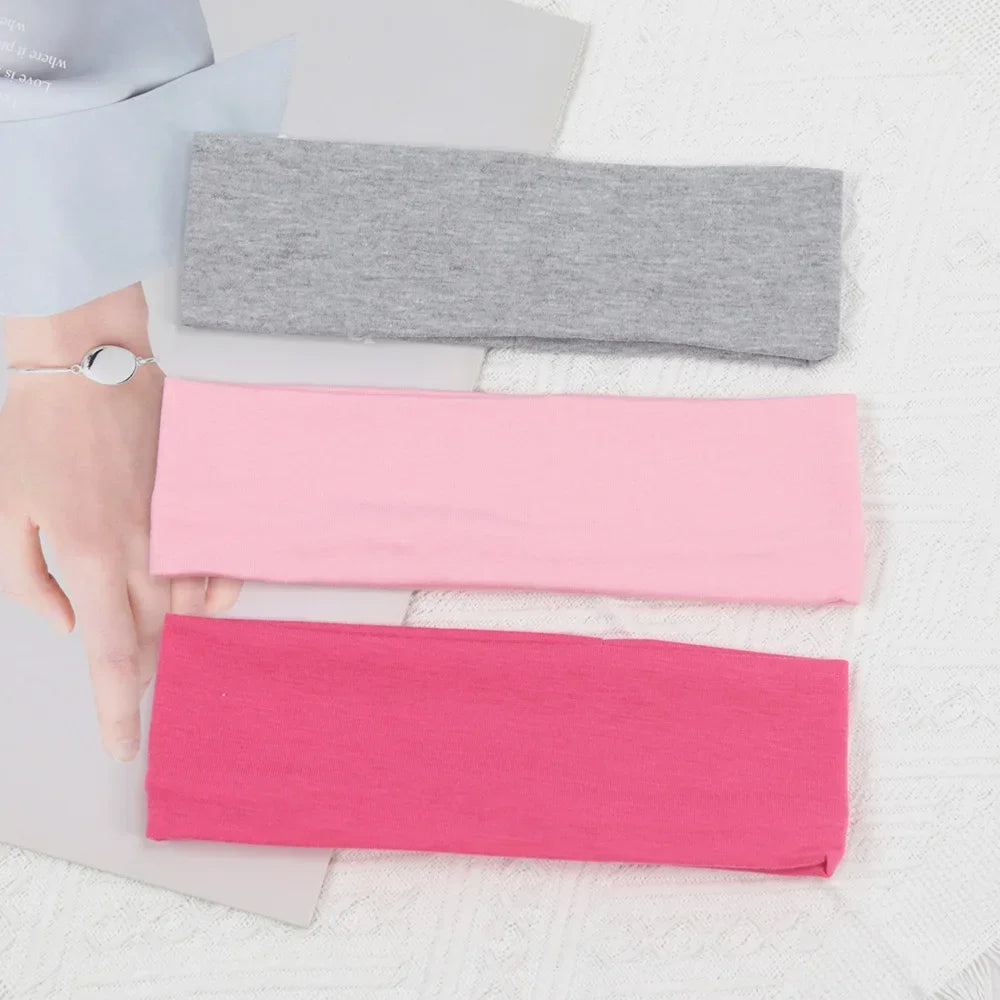 3 pièces élastiques couleur unie bandes de cheveux pour femmes