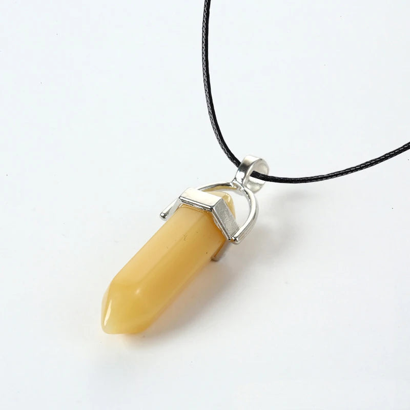 Colliers à Quartz à colonne hexagonale pour femmes, pendentif en cristal rose Turquoises, chaîne en pierre naturelle, ras du cou, bijoux, 2025