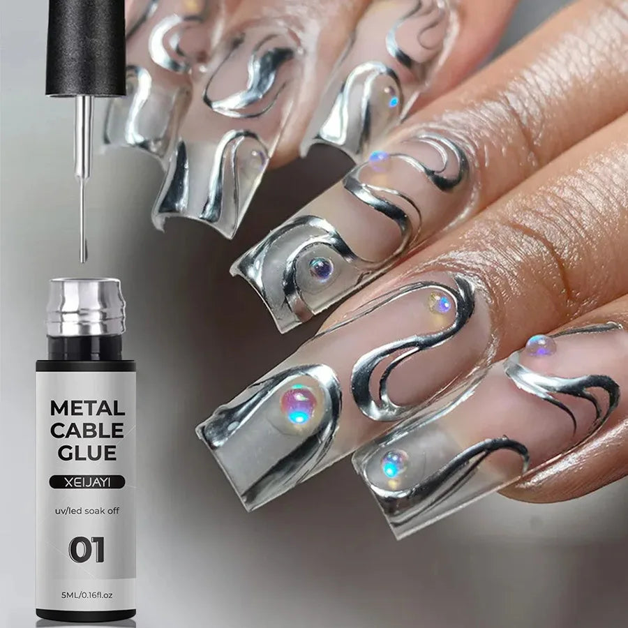 Vernis à ongles en Gel métallique Super brillant, 5/7/8ml, argent/or/Rose, miroir, Semi-Permanent, UV, pour Nail Art