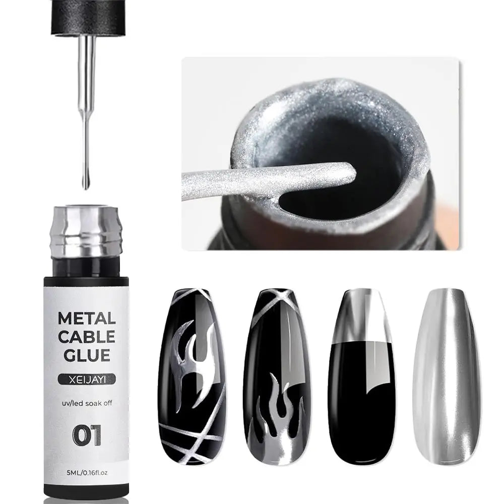 Vernis à ongles en Gel métallique Super brillant, 5/7/8ml, argent/or/Rose, miroir, Semi-Permanent, UV, pour Nail Art
