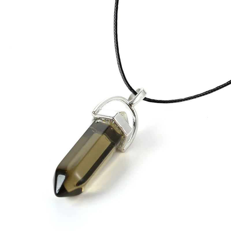Colliers à Quartz à colonne hexagonale pour femmes, pendentif en cristal rose Turquoises, chaîne en pierre naturelle, ras du cou, bijoux, 2025