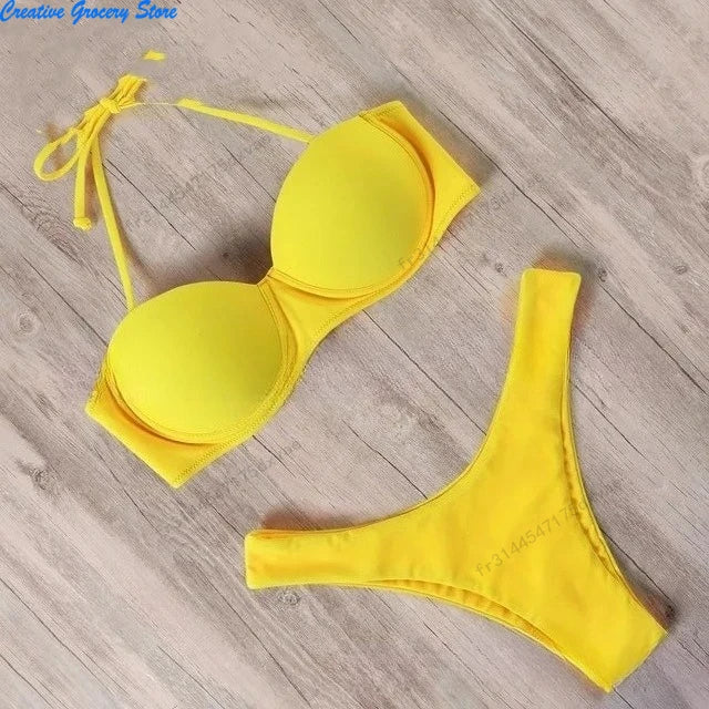 Maillot de bain bikini pour femmes, maillot de bain 2023, ensemble de bikini brésilien léopard, maillot de bain féminin, vêtements de plage d'été, biquini