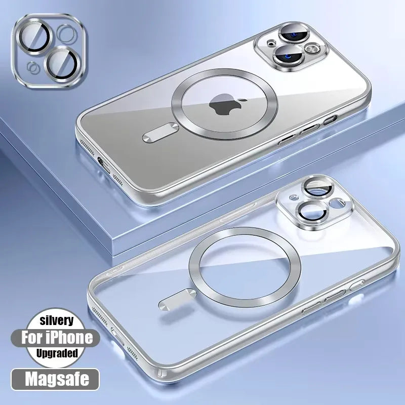 Coque en silicone ultra-mince plaquée transparente pour iPhone 16 15 14 13 12 11 Pro Max 16 Plus