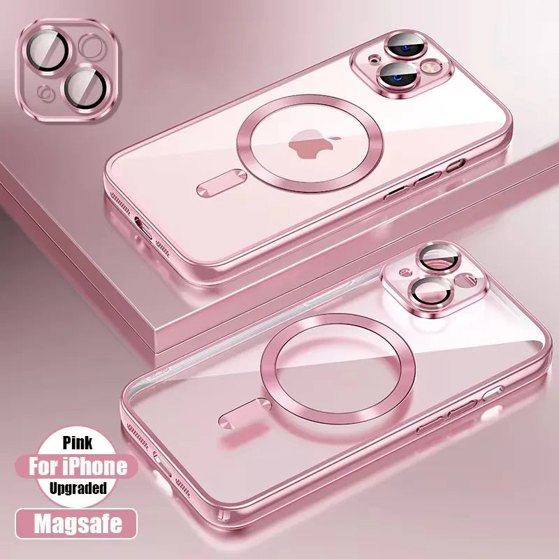 Coque en silicone ultra-mince plaquée transparente pour iPhone 16 15 14 13 12 11 Pro Max 16 Plus