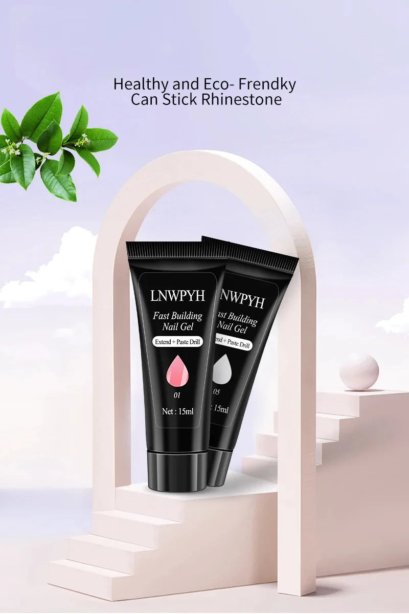 Kit de vernis à ongles COMPLET ! En acrylique, ensemble de Gel Poly avec lampe à ongles, Extension d'ongles, Gel à contruction pour avoir de magnifiques ongles ! 🎗️