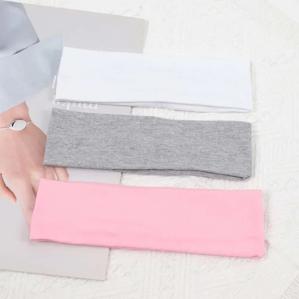 3 pièces élastiques couleur unie bandes de cheveux pour femmes