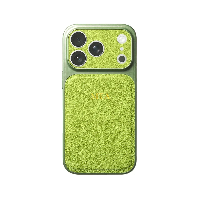 Étui en cuir personnalisé avec initiales en or et argent pour iPhone 15 14 13 17 Pro Max 14 16 Plus 17 Air, protection d'objectif de luxe✨