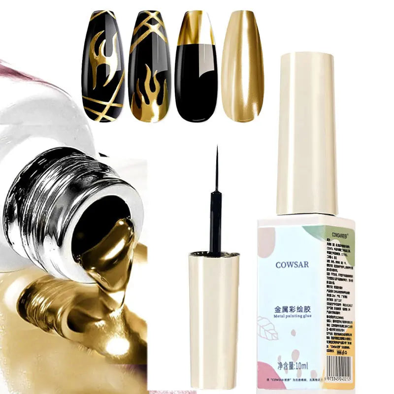 Vernis à ongles en Gel métallique Super brillant, 5/7/8ml, argent/or/Rose, miroir, Semi-Permanent, UV, pour Nail Art